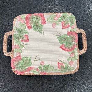 🍇 Fitz and Floyd Red & Green Grapevine Serving Tray 🍇